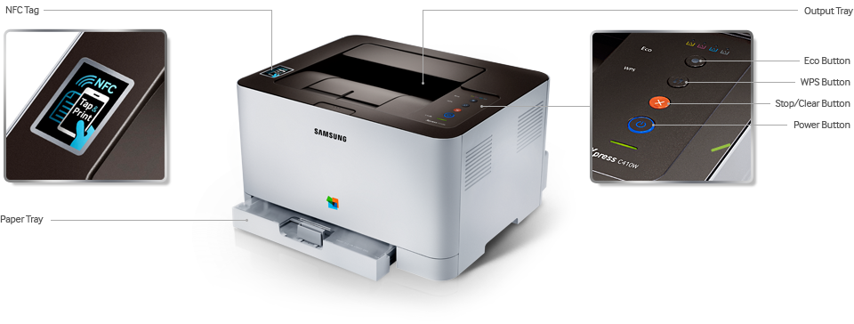 Want To Add To The Discussion - Samsung C410w Colour Laser Printer - Sl-c410w/xaa (960x364), Png Download