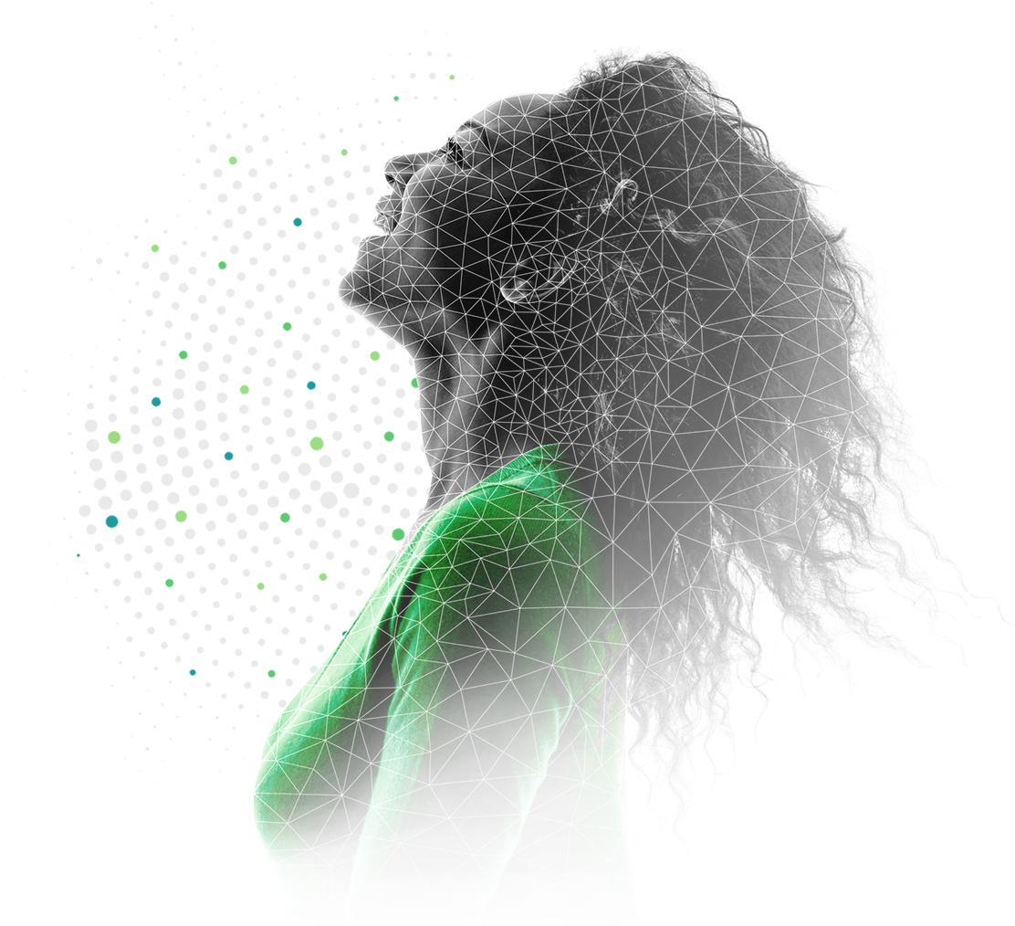 Lady In Green - Portrait (1366x1021), Png Download