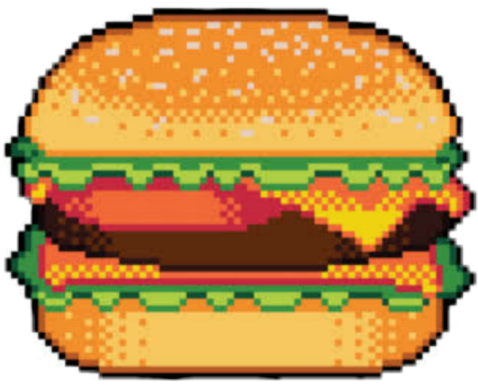 Burger Tumblr Girgirl Lombok Indonesia - Pixel Burger (679x547), Png Download