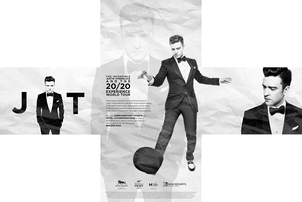 Mgm Grand - Justin Timberlake Bw Pop Music Singer 24x18 Print Poster (1022x683), Png Download