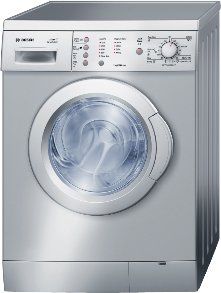 Washing Machine Png Photo - Silver Bosch Washing Machine (849x1024), Png Download