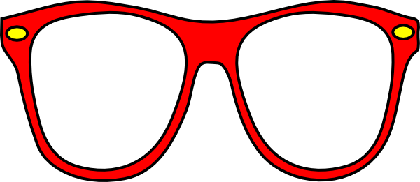Shutter Shades Sunglasses Clip Art - Red Eye Glasses Clipart (600x261), Png Download
