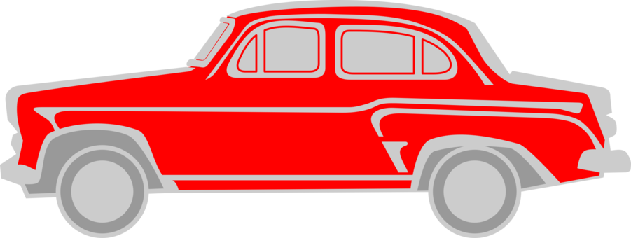 Cartoon Moskvitch 407 Red - รถ สี แดง การ์ตูน (901x340), Png Download