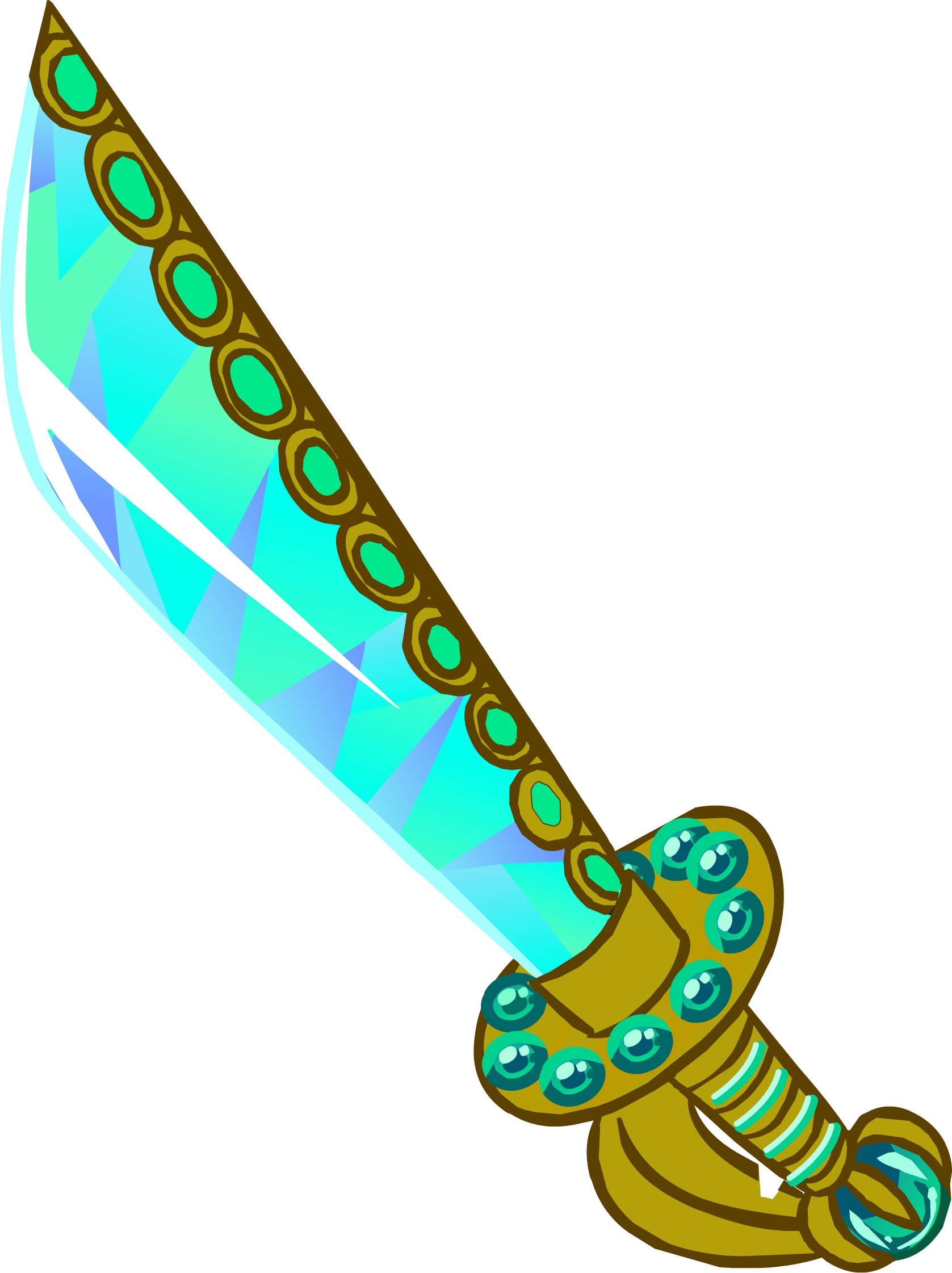 Jeweled Cutlass - Club Penguin Sword (1677x2242), Png Download