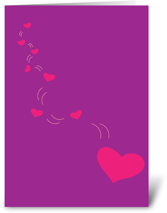 Falling Hearts Greeting Card - Greeting Card (700x792), Png Download
