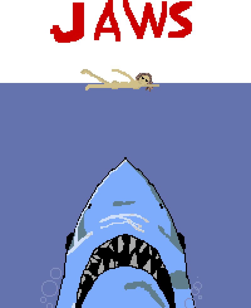 Jaws Movie Cover - Illustration (800x980), Png Download