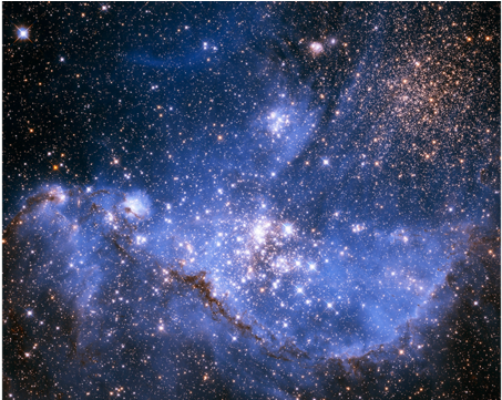 Infant Stars In The Small Magellanic Cloud - Outer Space Stars Background (640x360), Png Download
