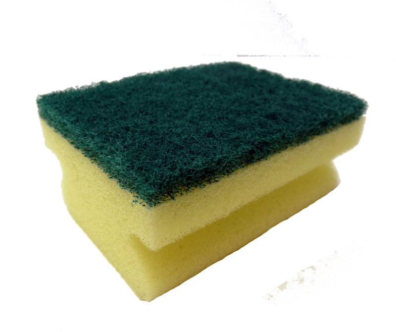 Sponge - Vileda Washing Up Sponge Scourer 2 Pack (500x500), Png Download
