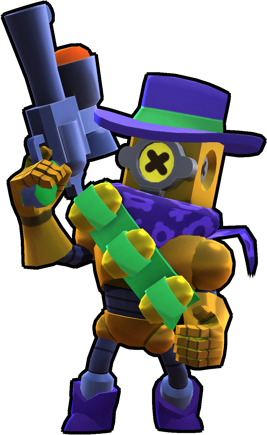 Ricochet Skin-golden - Ricochet Brawl Stars (976x1590), Png Download
