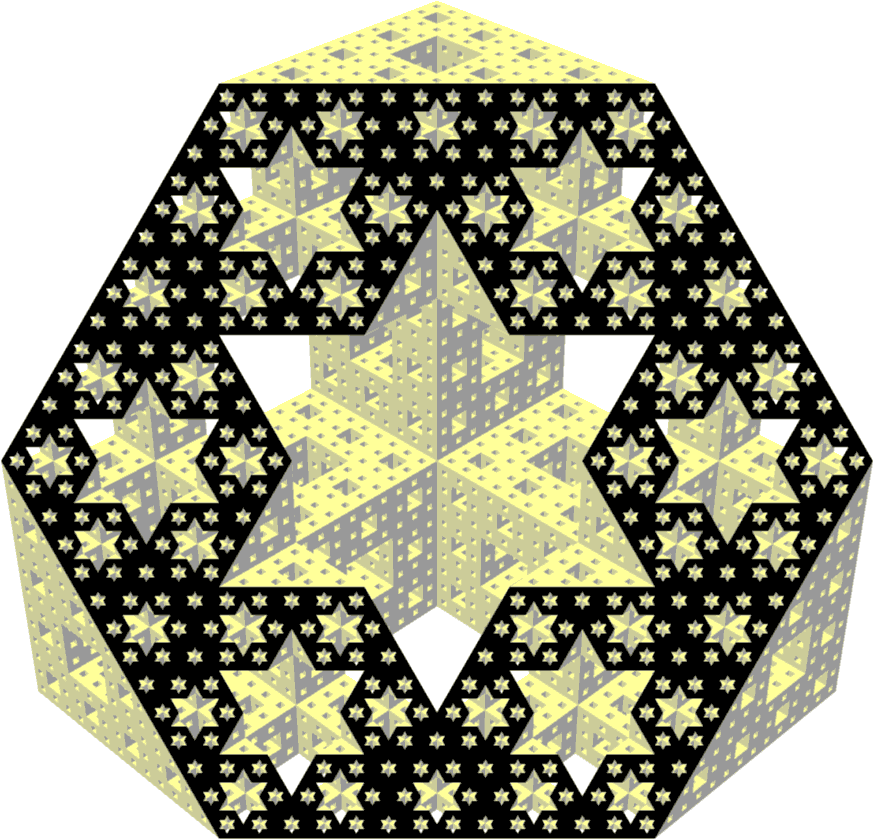 Menger Sponge Diagonal Section - Menger Sponge Level 14 (1024x1024), Png Download