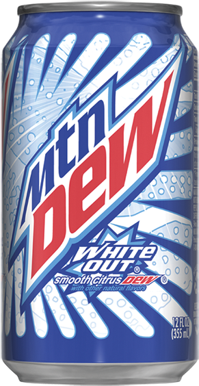 Mtn Dew White Out Can - Mountain Dew Soda, White Out - 12 Fl Oz (300x700), Png Download