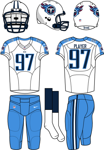 Tennessee Titans - Tennessee Titans Uniform Pants 2018 (363x500), Png Download