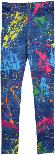 Paint Splatter Denim Leggings - Leggings (550x550), Png Download