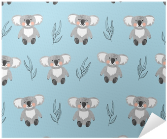 Seamless Pattern With Cute Watercolor Koala Bears On - Background Koala (400x400), Png Download