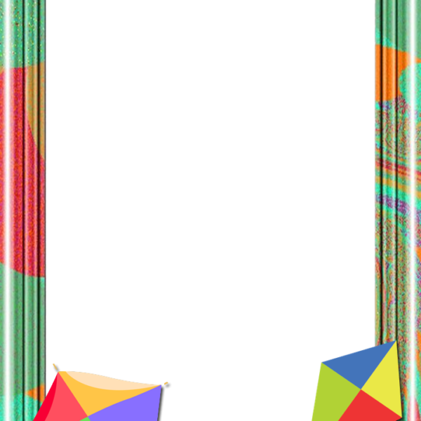 Multicolor Frame With Kites - Kite Png Frame (600x600), Png Download