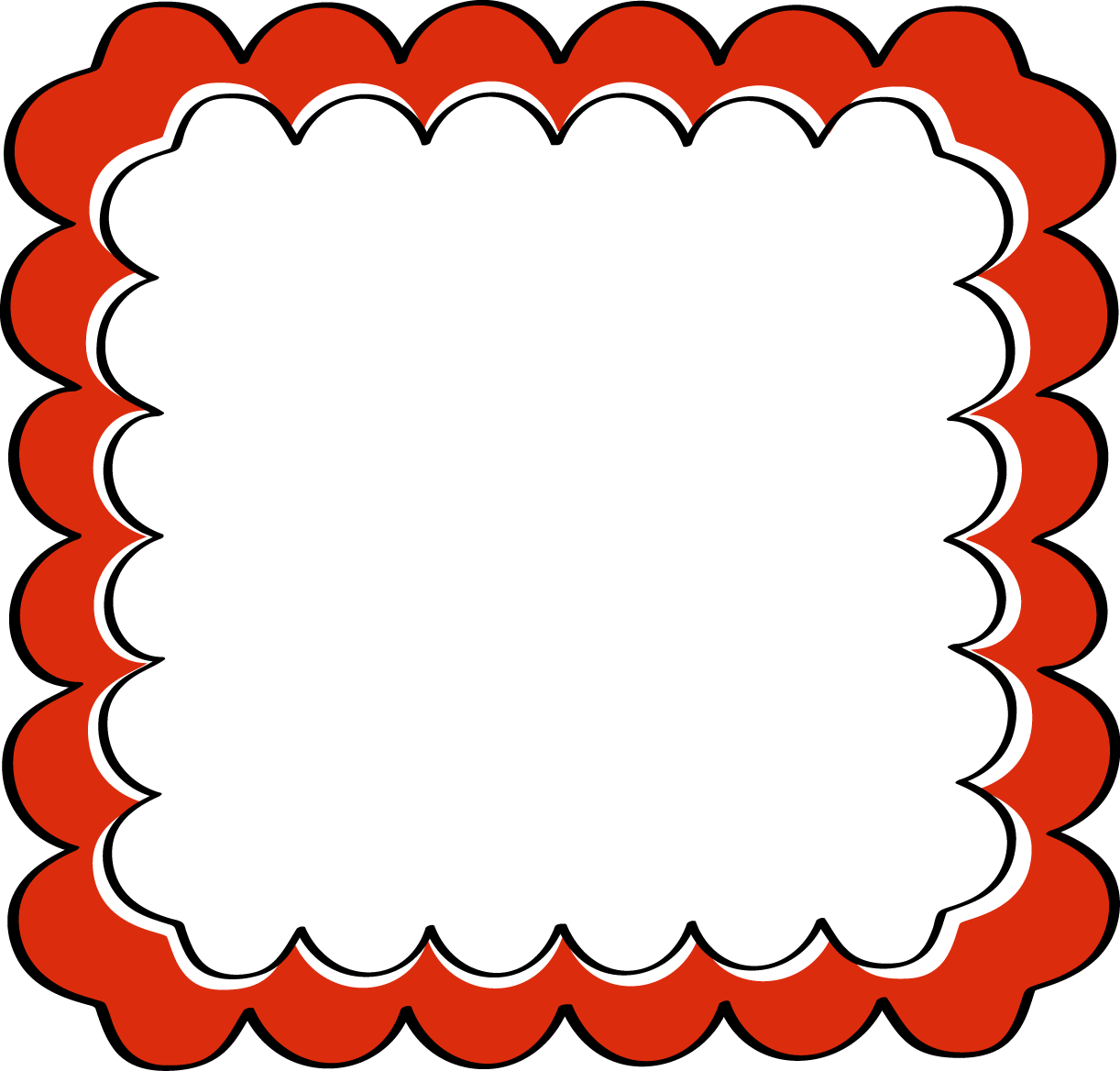 Scalloped Border Clipart - Dr Seuss Frame Png (1222x1168), Png Download