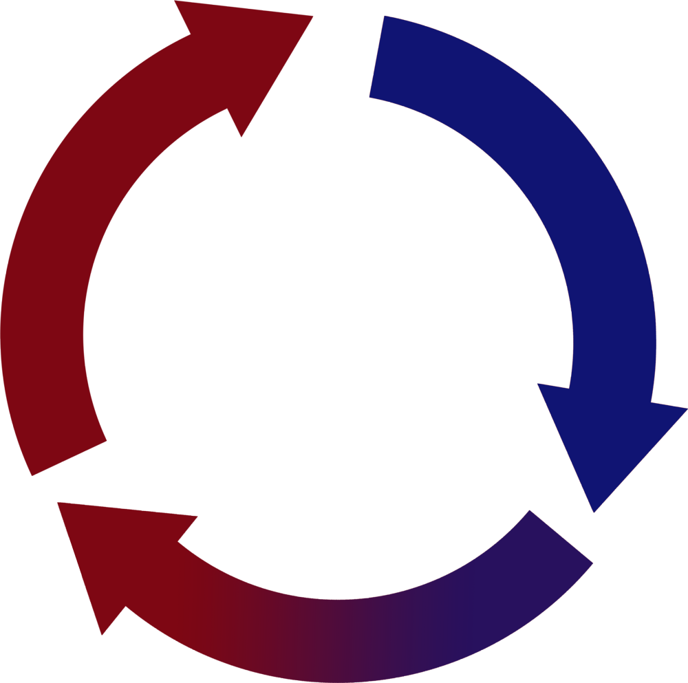 Curved Clipart Circular Arrow - 3 Arrow Cycle Png (1000x993), Png Download