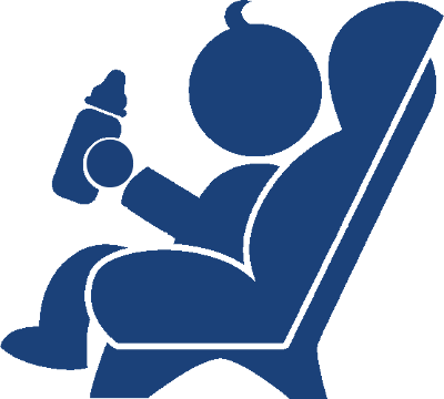 Child Seat Icon Blue Clear - Baby Seats Icon (400x360), Png Download