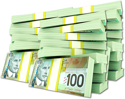 Our Team Works Hard To Promote Our Product And Our - Canadian Money Stacks Png (423x335), Png Download