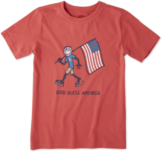 Boys God Bless America Crusher Tee - Camisetas Para Periodistas (570x570), Png Download