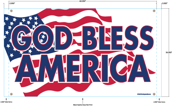 God Bless America Flag Banner - Ms. Carita, Inc. (600x600), Png Download