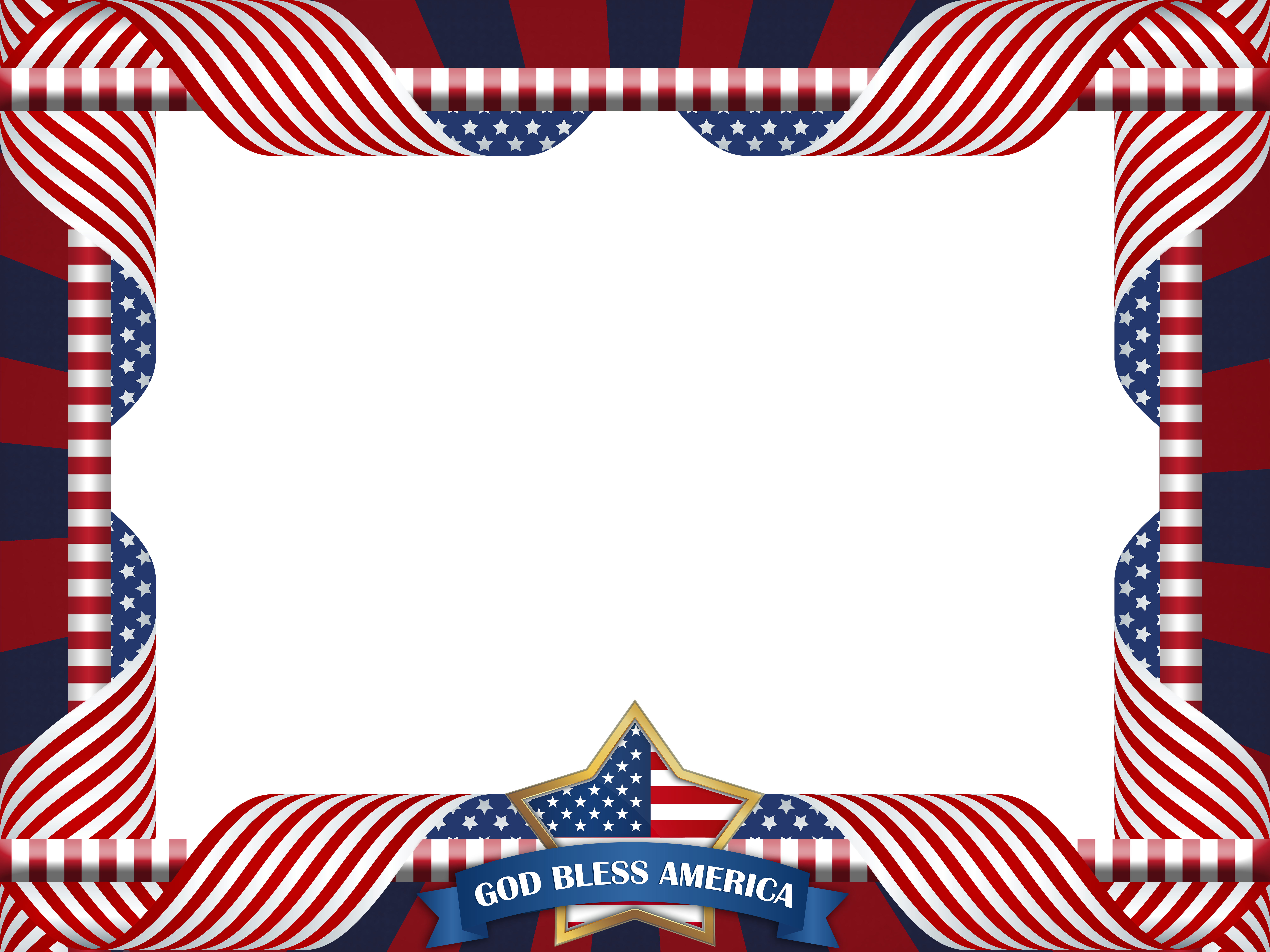 God Bless America Png Frame, Is Available For Free - Portable Network Graphics (8000x6000), Png Download