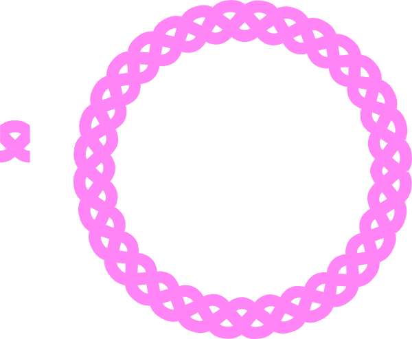 Pink Rope Frame Clip Art At Clker - Pink Circle Frame Png (600x493), Png Download