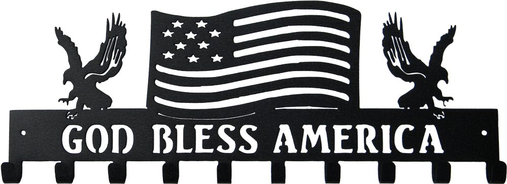 God Bless America Medal Holder - Medal (1000x400), Png Download