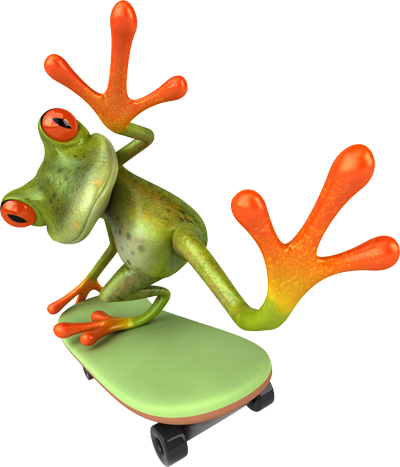 Image Of Frog On A Skateboard - Logo Crazy Frog (400x467), Png Download