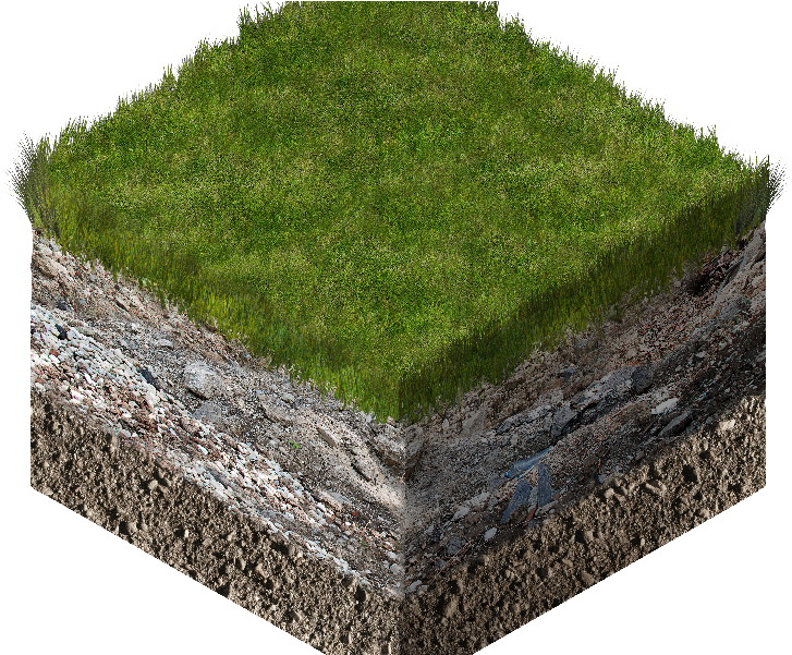 3d Isometric Soil And Grass Cube Cross Section Stock - Soil 3d (800x600), Png Download