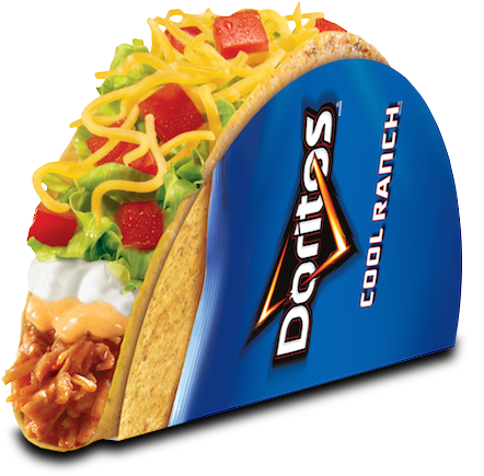 Spicy Chicken Cool Ranch Doritos Locos Taco From Taco - Chicken Cool Ranch Dlt Taco Bell (610x484), Png Download