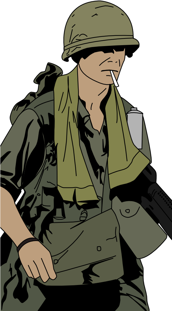 Clip Library Library Clip Art - Vietnam War Soldier Png (555x1014), Png Download