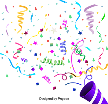 Party Background Color Ribbon Vector Material, Festival, - Papierservietten Mit Ballonen Und Confetti (360x360), Png Download