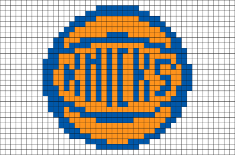 Pixel Art New York Knicks (480x317), Png Download