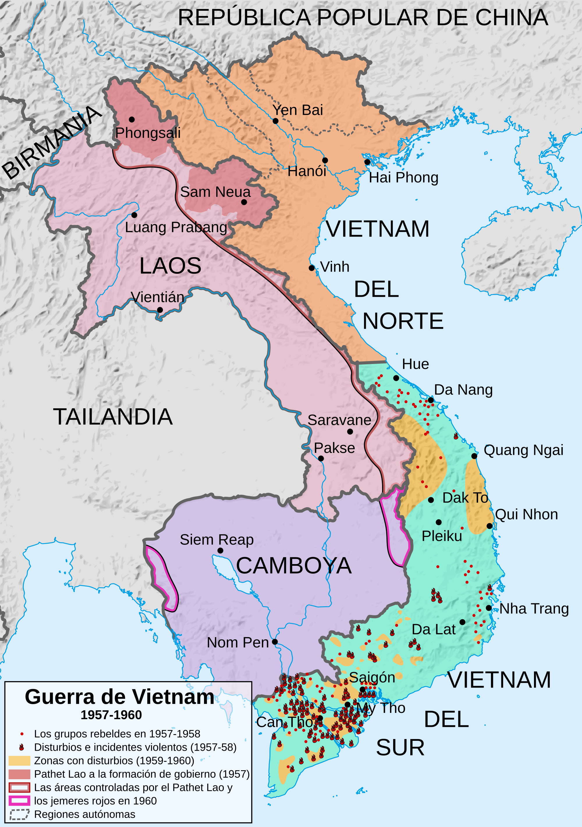 Open - Vietnam War Map 1963 (2000x2840), Png Download