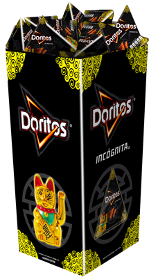 Packages Interlock Into An Outer Printed Shipper - Doritos Incógnito (355x476), Png Download