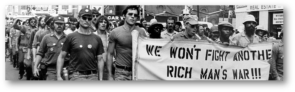 A Nation Divided By War - We Won T Fight Another Rich Man's War (963x307), Png Download
