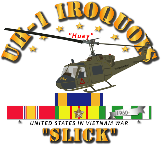 Army Uh 1 Front Oblique Vietnam War By Militaryinsigniaproducts - Helicopter Rotor (557x500), Png Download