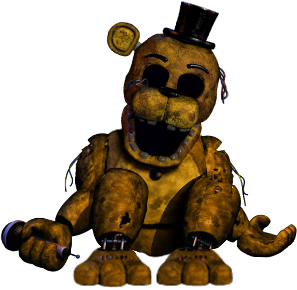 Withered Golden Freddy Thank You Image - Five Nights At Freddy's Withered Golden Freddy (661x1024), Png Download
