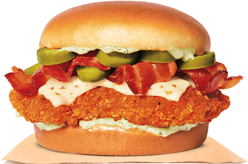 Spicy Crispy Jalapeno Chicken™ Sandwich - Jalapeno Crispy Chicken Burger King (500x540), Png Download