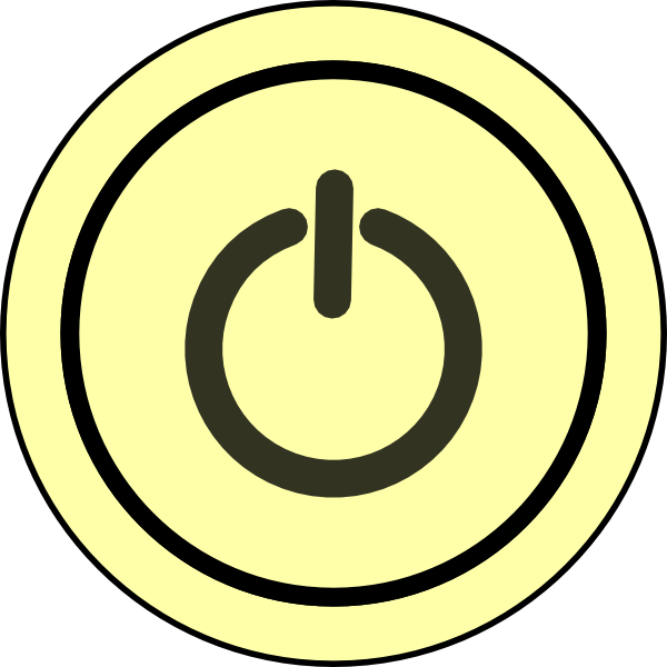 Power Button On Yellow Background Svg Clip Arts 600 (600x600), Png Download