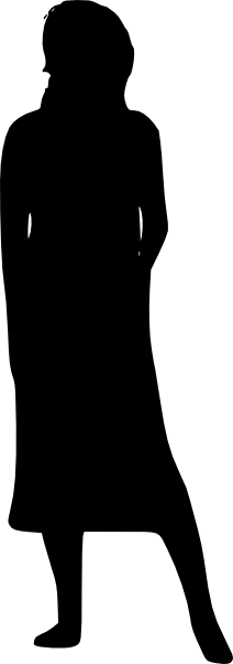 Free Download - Middle Aged Woman Silhouette (212x602), Png Download