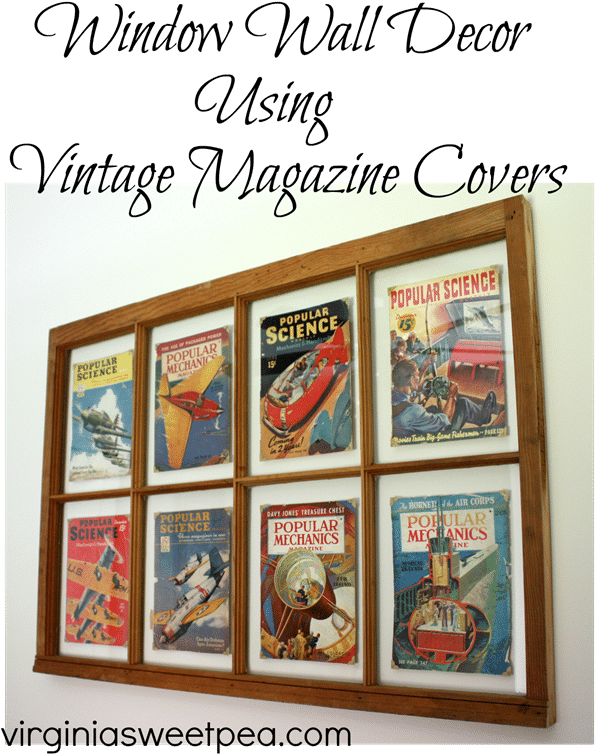 Window Wall Decor Using Vintage Magazine Covers By - Vintage Magazine Wall Art (607x768), Png Download