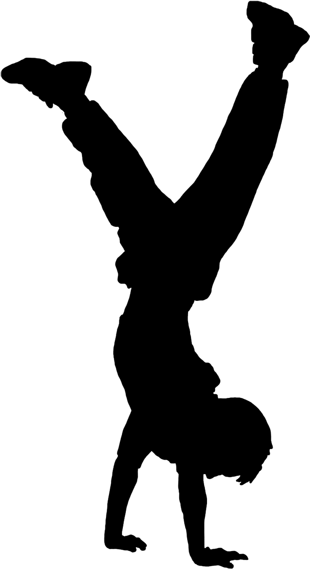 Silhouette At Getdrawings Com - Handstand Clipart (678x1181), Png Download
