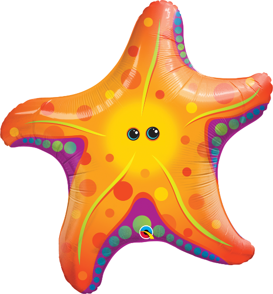 35373 - - - Super Sea Star - Starfish Balloon (558x600), Png Download