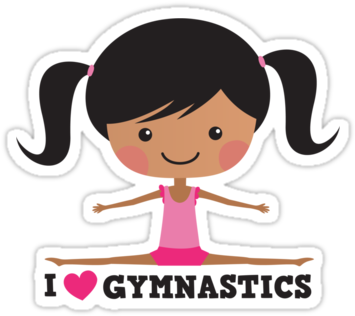 Gymnastics Clipart I Heart - Gymnastics Cartoon (375x360), Png Download