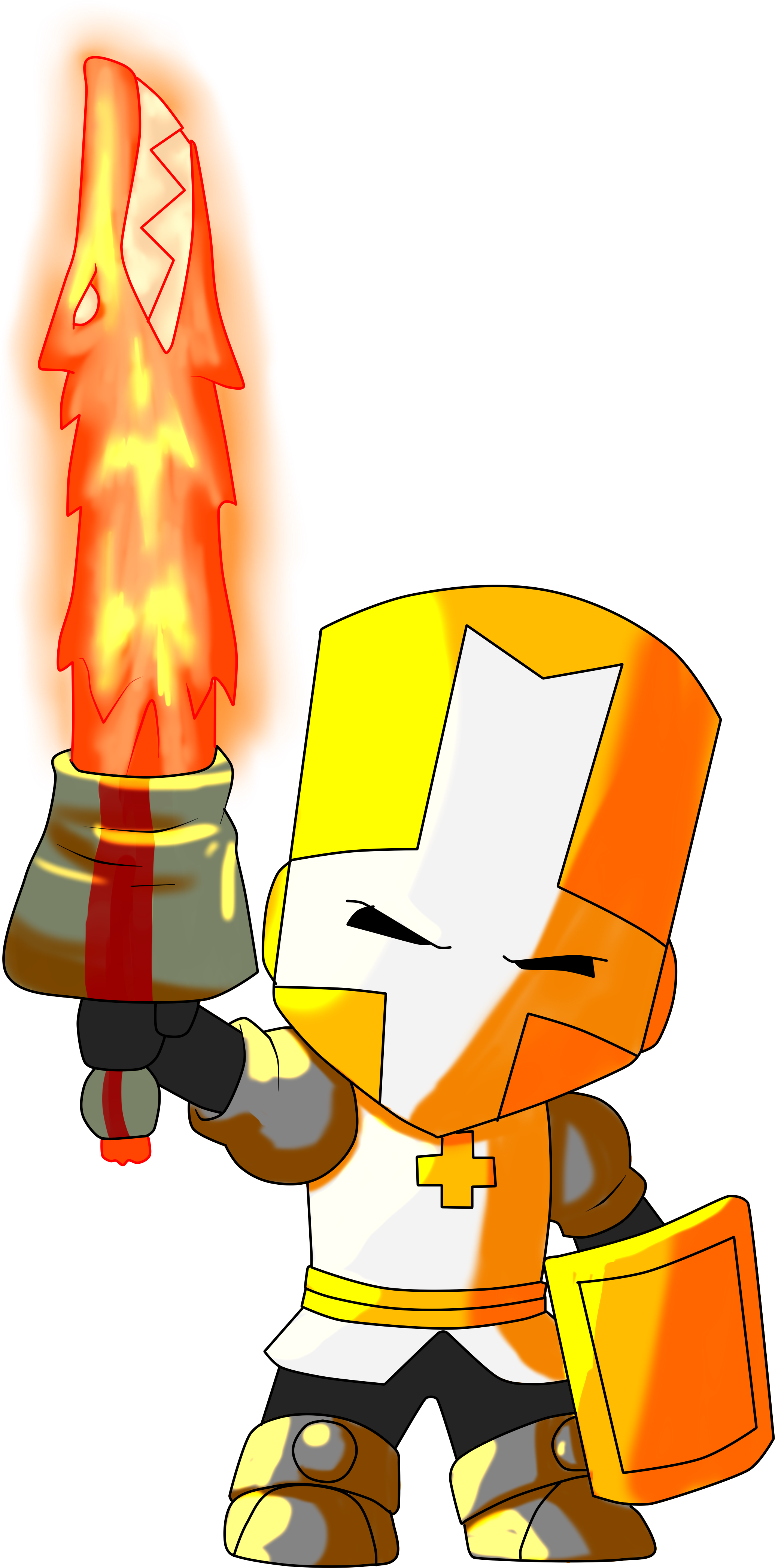 Castle Crashers Alien Hominid Knight Demon Sword The - Orange Knight Castle Crashers Png (3600x4900), Png Download