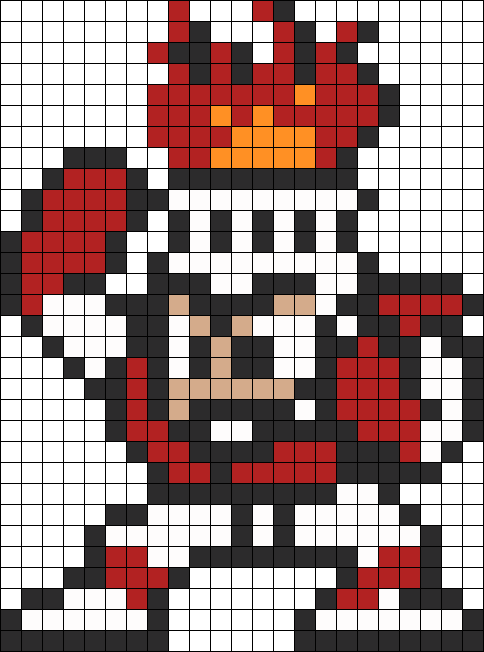 Fireman Megaman S Nes Perler Bead Pattern / Bead Sprite - Megaman Fireman Pixel Art (484x652), Png Download