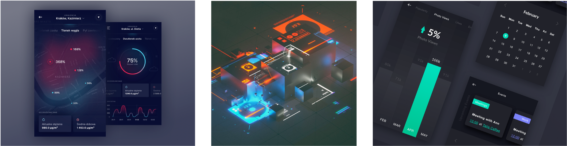 Dark Interface Followed By Futuristic Illustrations - Graphic Design (2000x627), Png Download