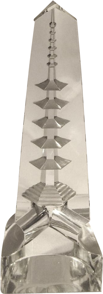 Rare Crystal Obelisk Dorflinger Engraved Cut Glass - Obelisk (952x952), Png Download